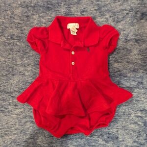 Ralph Lauren Red Infant Polo Dress
